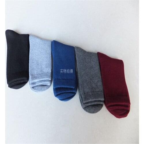 Pure cashmere knit mens socks add thick solid color for winter ankle length one&over size