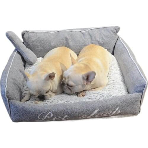Pet Dog Bed Soft PP Cotton Dog Sofa Kennel Oxford Bottom Non-slip Waterproof Pets Nest Comfortable Square Dog Mat