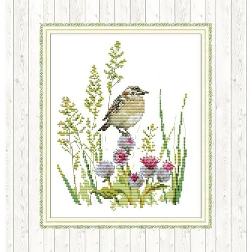 Chinese Embroidery Cross Stitch Kit Little Bird Patterns DMC DIY Crafts Aida Fabric Printed Canvas 14ct Cross Stitch Home Decor