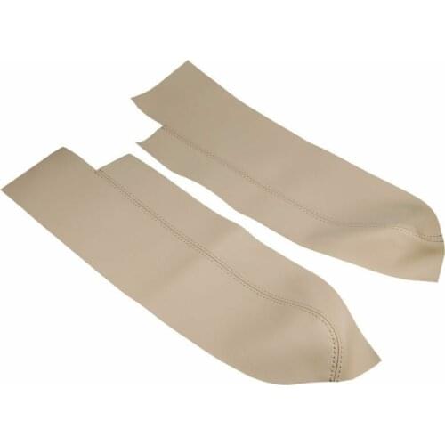 1 pair Door Armrest Cover Vehicle Replace Microfiber leather Beige Durable