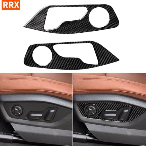 For Audi Q7 SQ7 4M 2016-2019 Carbon Fiber Car Accessories Interior Sticker Seat Adjustment Button Panel Decoration Trim Cover
