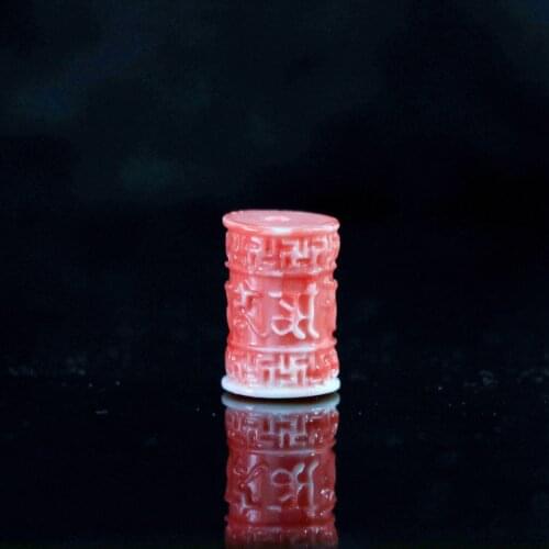 Charms pink artificial coral 13*19mm drum cylinder column care flower high quality wholesale accessory Jewelry 5pcs B918