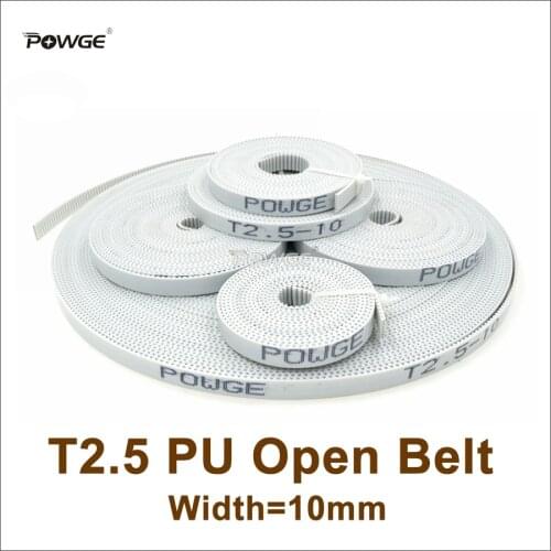 POWGE 100meters T2.5 PU Open-Ended Timing Belt T2.5-10 Width=10mm T2.5 10 Belt Fit T2.5 Timing Pulley For 3D Printer CNC RepRap