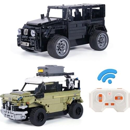 600pcs+ SUV Car Assembly Model Remote Control Electric Version Competitive Racing Building Blocks Boys Favorite Assembly Toys