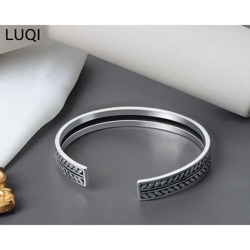 S925 silver 2021 new ancient French ethnic style open bracelet SH110