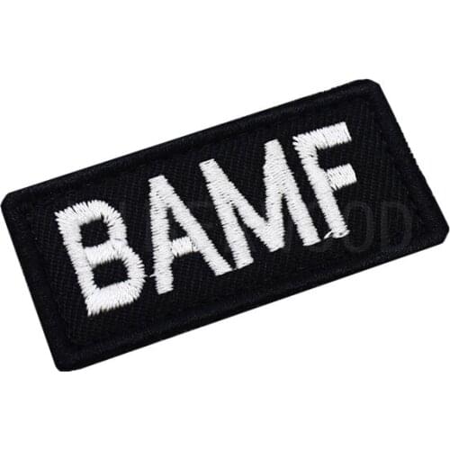 Tactical black BAMF Bad Ass Mother MUTHA FU KER Asshole hook loop bicker MC Patch Applique Badge Emblem