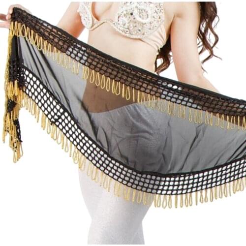 Tassles Belly Dance Hip Scarf Egyptian Triangle Shawl Chiffon Waist Belt Red Black White Blue Free Shipping