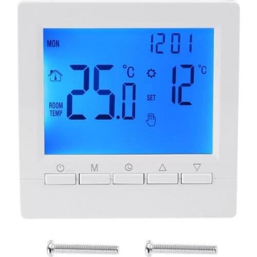 LCD Gas Boiler Thermostat 3A Weekly Programmable Room Heating Wall Mount Temperature Controller 86x86mm ME83L