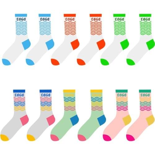 Spring OEM Free Size Fashion Skateboard Socks Organic Cotton Couple Designer Ribbed Socks For Men Custom Logo 0713