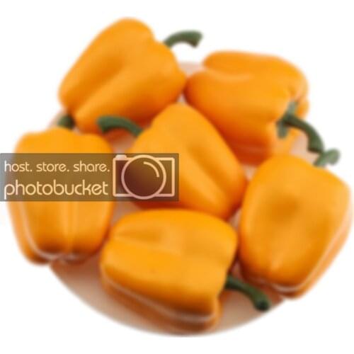 Gresorth 6pcs High-grade Artificial Bell Peppers Adornment Fake Vegetable Decoration Home Kitchen Table Cabinet Display - Yellow