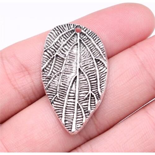 WYSIWYG 5pcs 35x21mm 3 Colors Charms Leaf Pendant Leaf Charms For Jewelry Making