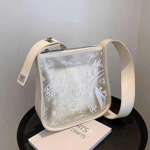 Sense of Quality Women 's Bag 2021 New Transparent Fashion Shoulder Bag Casual All -Matching Ins Crossbody Office Lady
