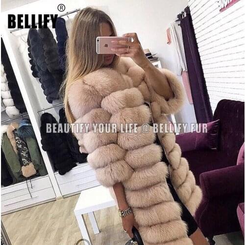 Womens jacket Warm Fox Real Natural Winter Genuine Fox Fur Coat Fashion Outwear Luxury European Stylish Fur coat female