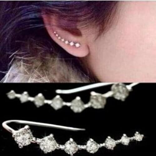 Fashion Shiny Crystal Stud Earrings Dipper Earrings For Women Girl Statement Ear Jewelry Exquisite Gift Hot Sale Wholesale