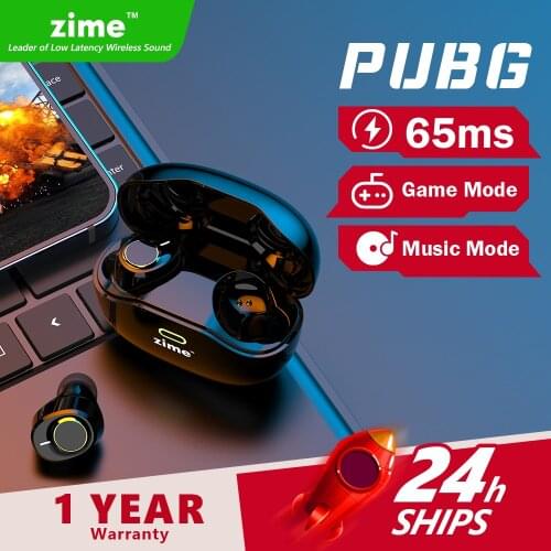 Zime Robin Gaming Earphone 65ms Low Latency with Mic for Android Iphone TWS Wirless earbuds PUBG Mobile Bluetooth Headphone
