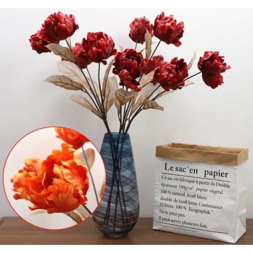 2 Head Artificial Flowers Tulips Fake Flower Bouquet For Wedding Party Decoration Supplies Home Garden Ornaments Home Decor
