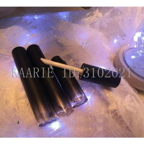 3ML 50pcs Top Grade Gradient Lipgloss Tube, Empty Plastic High Quality Black Round Liquid Lipstick Container,Lip Gloss Package
