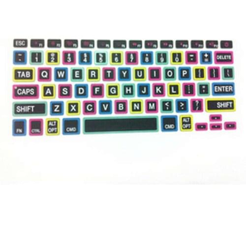 50pcs) Big Character Color Rainbow Keyboard Cover Protector for Macbook 13" Unibody Pro 13" 15" 17" Pro 15 with Retina Display