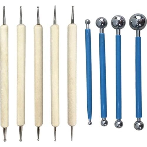 9 PC polymer clay tool impress pen sugar craft tool ,sculpture DIY tool