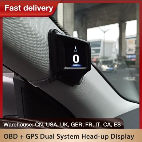 OBD + GPS Dual System Head-up Display Car Digital Hud GPS Speedometer Overspeed Alarm Car Speed Projector Overspeed Warning