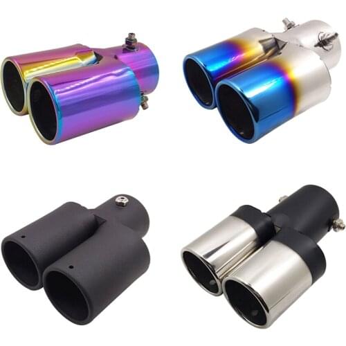 Car Rear Muffler Twin Tail Pipes Double Exhaust Tips For Mitsubishi Lancer Nissan Sunny KIA K5 Mazda Honda City Suzuki Swift