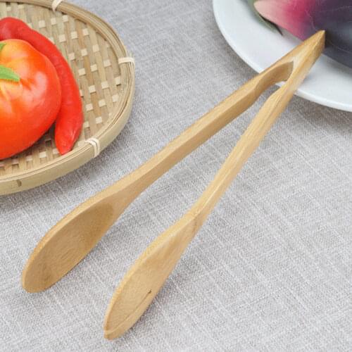 Bamboo Cooking Kitchen Tongs Food Tool Salad Bacon Steak Bread Cake Wooden Clip Home Kitchen Tools