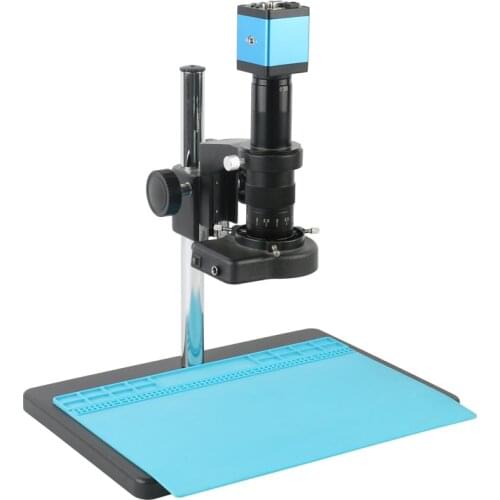 14MP 720P 60FPS Digital Camera HDMI VGA Industrial Microscope Camera IR Remote Control+180X/300X Zoom C-mount Lens Big Stand