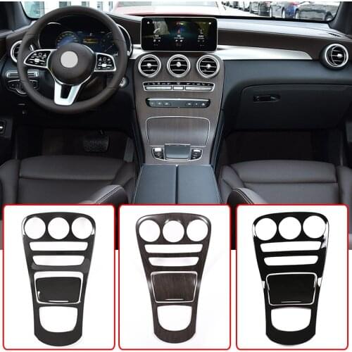 Carbon Fiber ABS Center Console Decoration Panel Cover Trim For C Class W205 2019-2020 For GLC Class X253 2020 Car Accessories