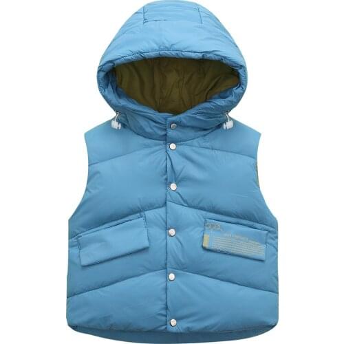 Hooded Child Waistcoat Children Outerwear Winter Coats Kids Clothes Warm Cotton Baby Boys Girls Vest For Age 3-8 Years Old