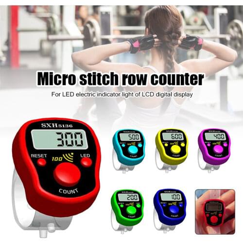 Mini With Stitch Mark And Line Pointer Counter Multi-Color Led Luminous Electronic Chanting Counter Sewing Knitting Tools