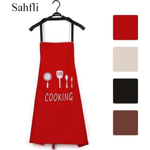 Knife and Fork Pattern Waterproof and Grease-proof Adult Sleeveless Apron with Large Pockets for Household Cleaning Appliances