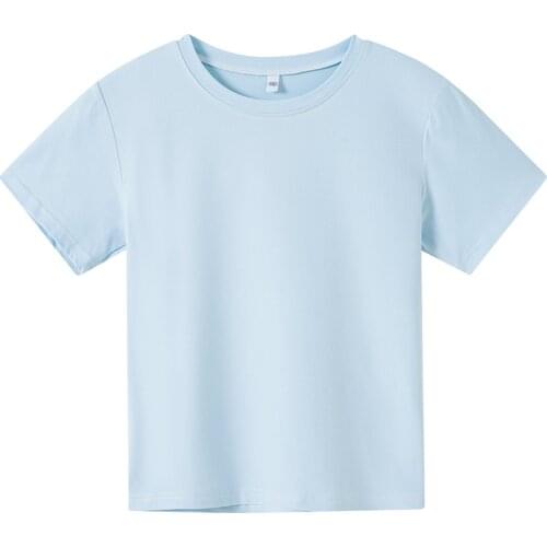 Boy T Shirt Girl Kid Children Tops Cotton Clothing Short Sleeve Summer Clothes Solid Color Tee Yellow Black Red Blue white Shirt