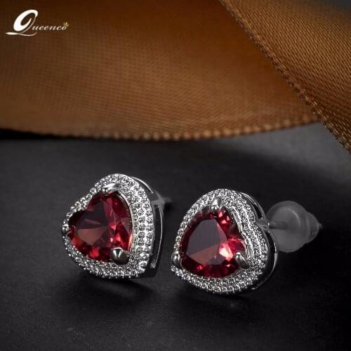 Crystal Pink Heart Earrings Pircing Oorbellen Earings Fashion Jewelry Wholesale Imitation Jewellery Brinco Aretes