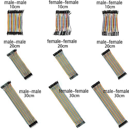 2.54MM DuPont line 40PIN female-to-female/male-to-female/male-to-male 10CM 20CM 30CM 15CM 40CM cable