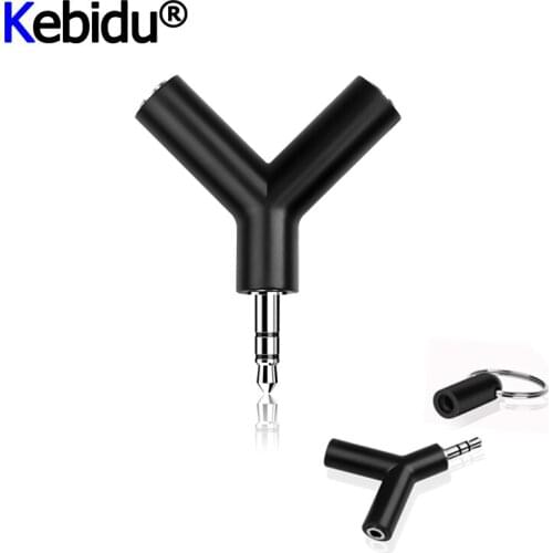 Kebidu 3.5mm Earphone Adapter Double Jack Adapter Plug Stereo Headphone Splitter For PC/MP3 Smartphone Player Audio Cables