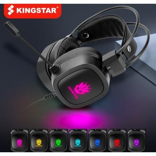 KINGSTAR Gaming Headset 3.5mm Wired Headset 7.1 RGB Light Noise Cancelling with Microphone Headphones for Laptop PS4 Gamer