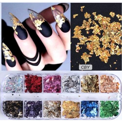 Colorful Flakes Manicure Nail Sequins Nail Art 8g Glitters Aluminum Irregular Holographic Glitter Powder Nail