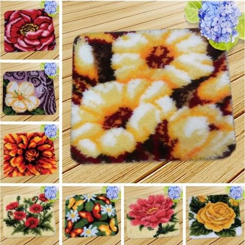 Latch Hook Cushion Cuscini Divano Forme Klink Haak Kleed Bloemen Latch Hook Cushion Flower Birthday Present Embroidery Cushions