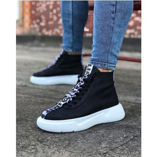 Men Shoes Mens Casual Shoes Mens Half Ankle Boots With No Limits Lace-Up Text Stripe non-slip laced Inner Lining: 100% Cotton