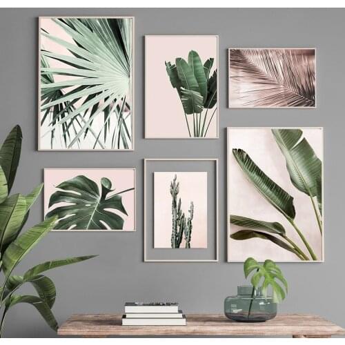 Wall Art Canvas Painting Palm Leaf Cactus Banana Leave Coconut Tree Nordic Posters And Prints Wall Pictures For Living Room Home