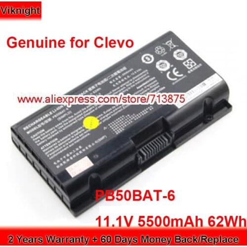 Genuine Clevo PB71RF-G 3INR19/66-2 PB50BAT-6 Battery for Powerspec 1520 1720 PB71EF-G PB70EF-G PB51RF-G Laptop 11.1V 62Wh