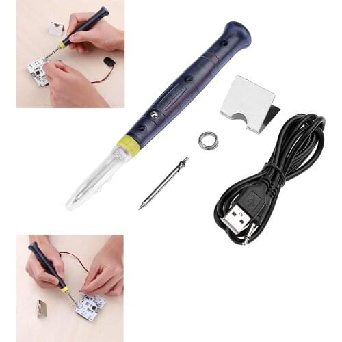 USB Electric Powered Soldering Iron Pen 5V 8W Welding Gun Portable Hand Tools Kit Welding Equipment Electric Soldering Irons Hot