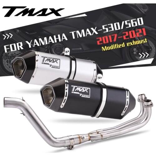 Suitable for TMAX530 560 scooter stainless steel full exhaust pipe modified carbon fiber tail section 2017-2021