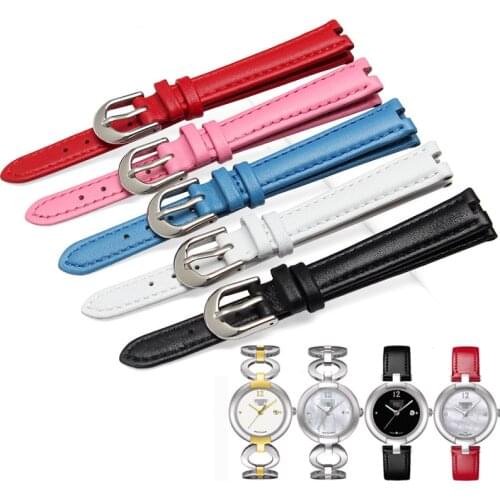 12*3mm High Quality Genuine Leather Watch Bands stainless steel Strap Women watch Accessories For Tissot T084.210 bracelet
