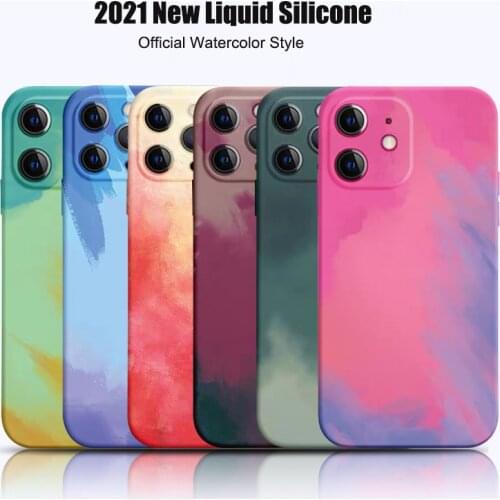 Luxury Marble Watercolor Phone Case for iPhone 12 11 Pro Max 10 X Xs Xr 7 8 Plus SE 2020 Soft Silicone Cover for iPhone 12 Mini