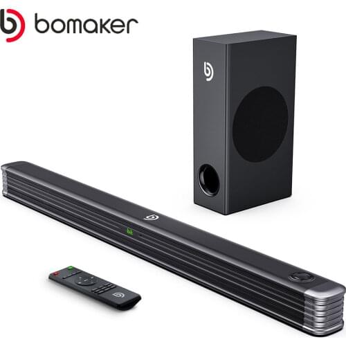 BOMAKER 150W Home TV Theater Soundbar Bluetooth Speaker Wireless SoundBar 3D Stereo Column Surround Subwoofer with Remote Contro