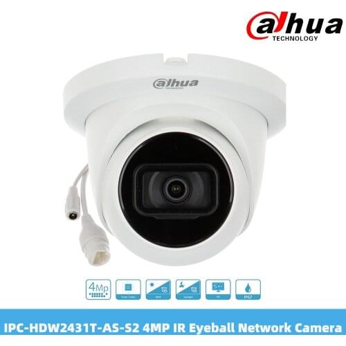 Dahua 4MP Lite IR Fixed-Focal Eyeball Network Camera PoE H.265&H.264 2.8mm 3.6mm Lens IP67 IK10 Built-In Mic IPC-HDW2431T-AS-S2