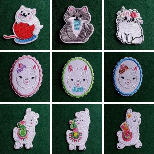 Cute Animal Patch Iron On Patches For Clothing Cartoon Thermo Stickers Appliques Embroidered Patch On Clothes Badges On Dress