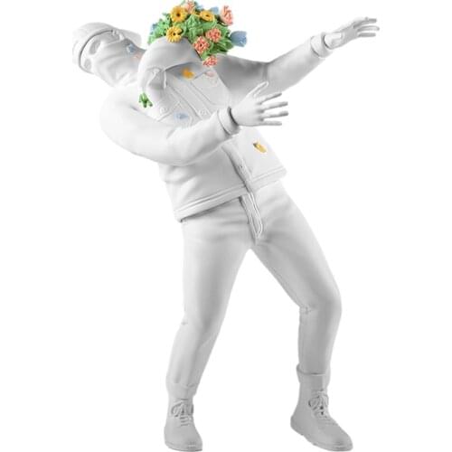 Nordic Decoration Home Figurine Resin England Street Art Banksy Flower Bomber Statue Sculpture Creative Gift Figurine Miniature