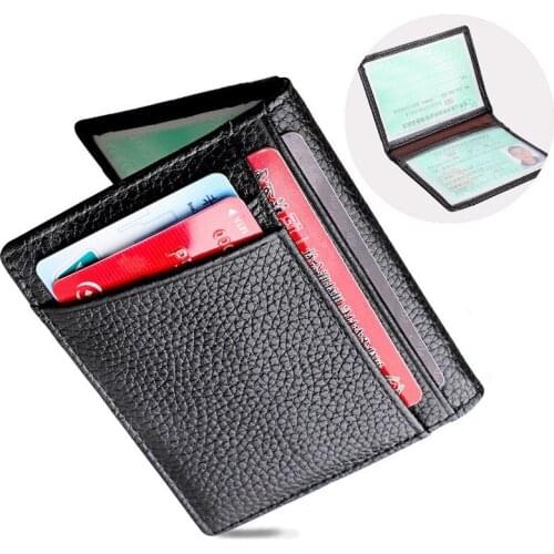 Mini Wallet drivers License Credit Card Holder ID Wallet Bag 2021 New Pu Leather mens